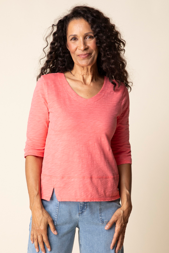 Habitat Cotton Pebble Elbow Sleeve Tee - 27515 - CORAL