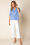 Habitat Cotton Pebble Split Neck Tee - 27521 - SKY
