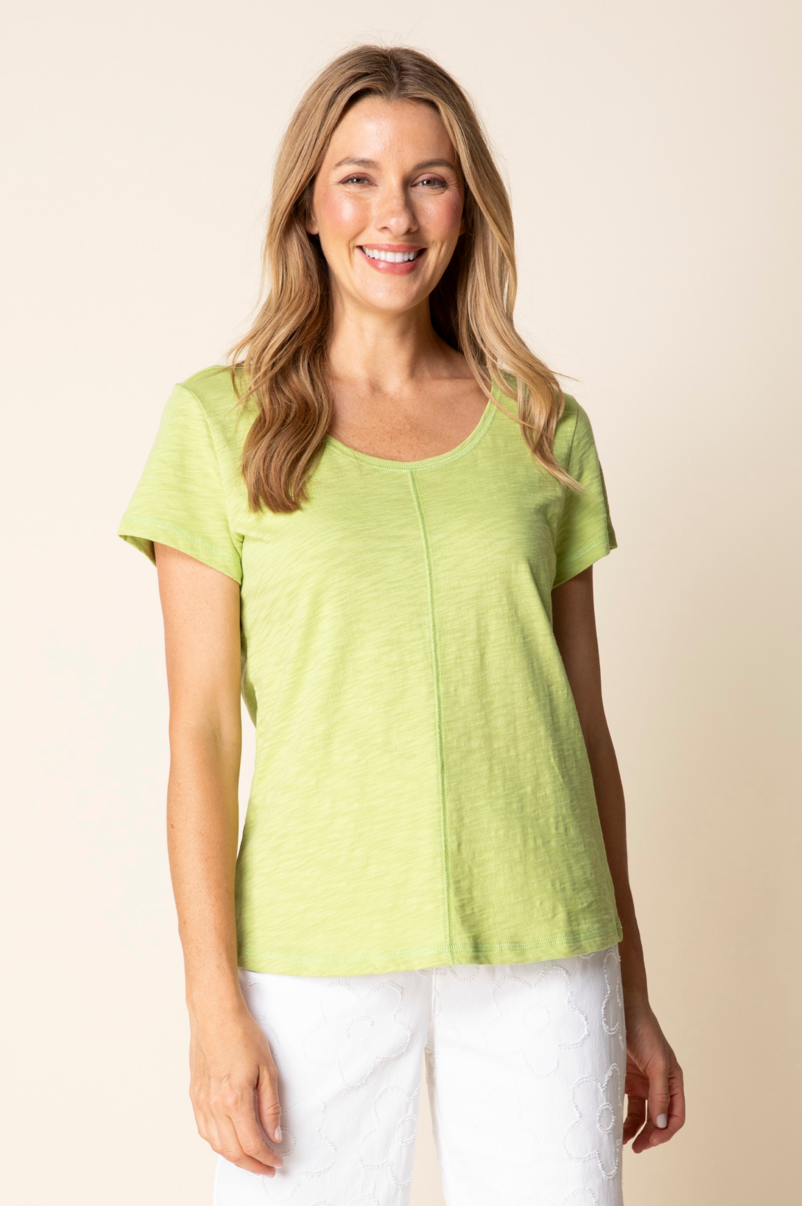 Habitat Cotton Pebble Coverstitch Tee - 27524 - LEAF