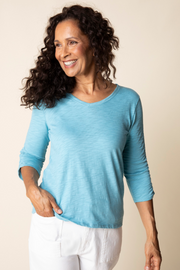 Habitat Cotton Pebble Ruched Sleeve Tee - 27551 - BLACK (NOT DEWDROP)