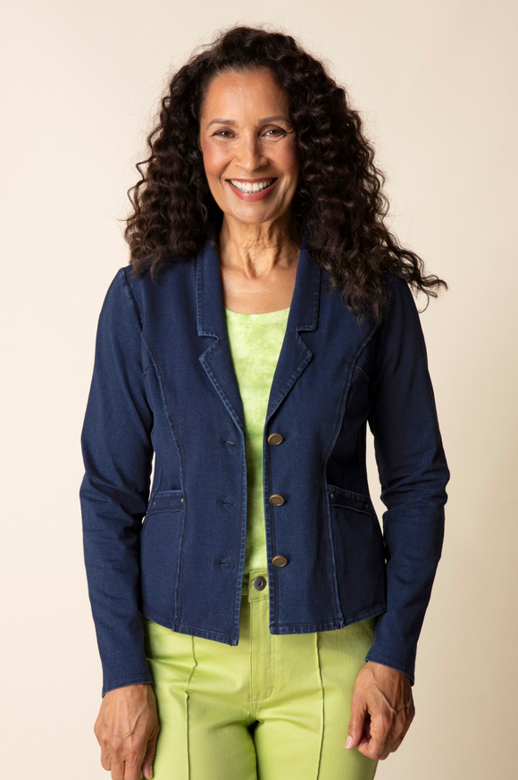 Habitat Stonewash Cotton Knit South Side Jacket - 31521 - DENIM