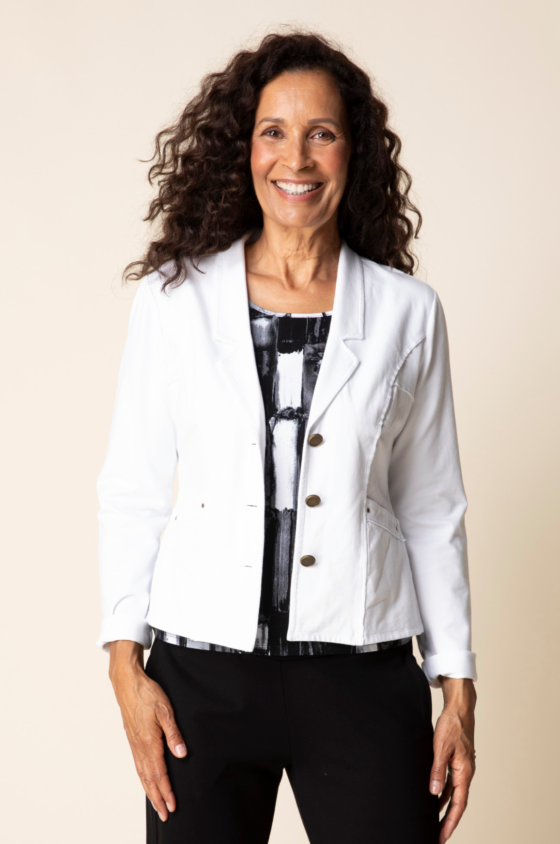 Habitat Stonewash Cotton Knit South Side Jacket - 31521 - WHITE