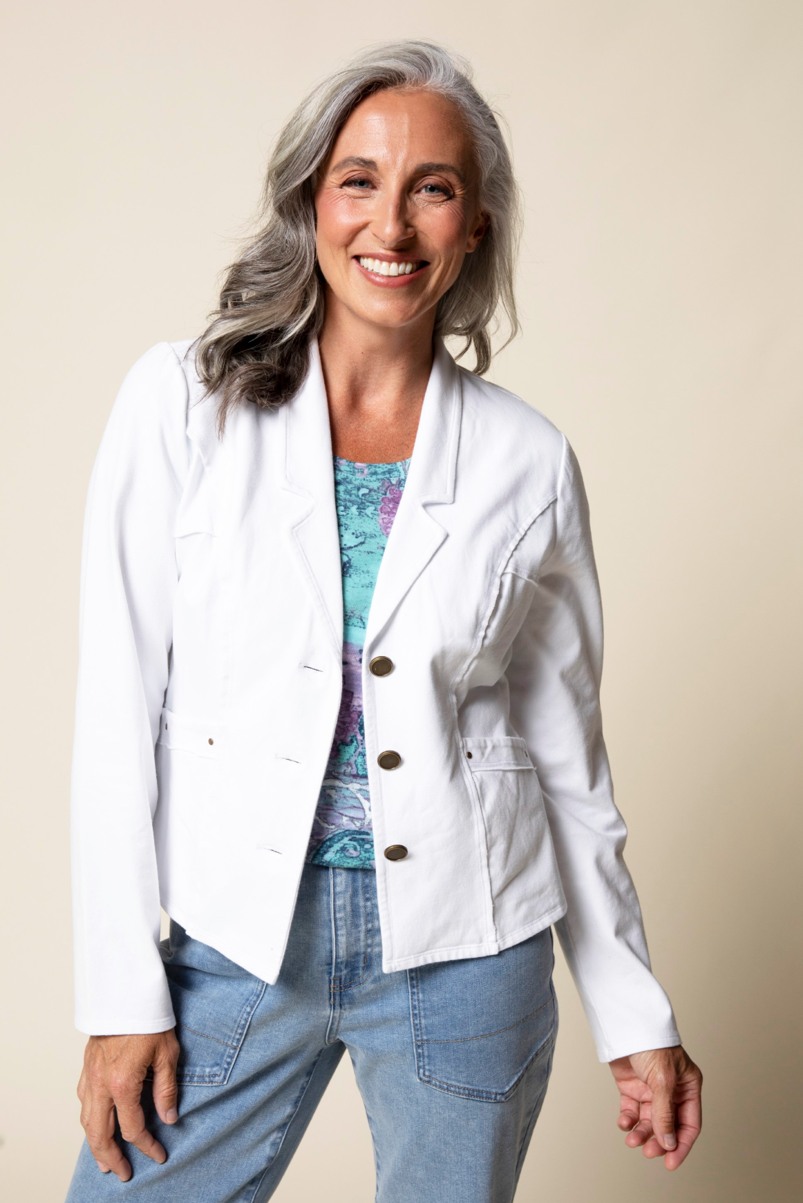 Habitat Stonewash Cotton Knit South Side Jacket - 31521 - DEWDROP (NOT WHITE)