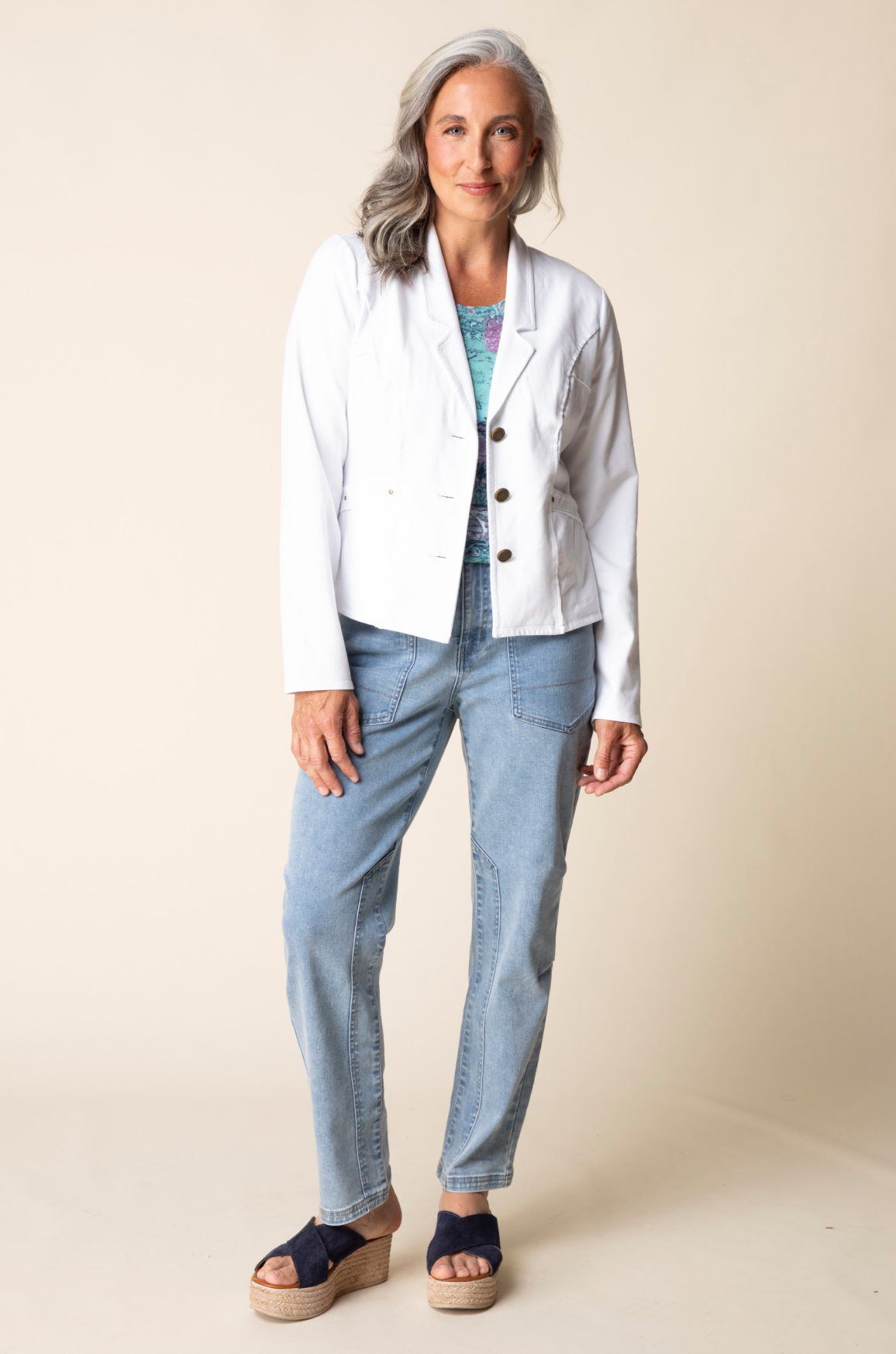 Habitat Stonewash Cotton Knit South Side Jacket - 31521 - DEWDROP (NOT WHITE)
