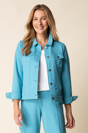 Habitat Stonewash Cotton Knit Jean Jacket - 31520 - BLACK (NOT DEWDROP)