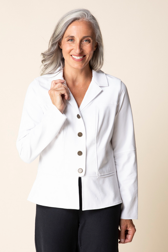 Habitat Stonewash Cotton Knit Urban Jacket - 31522 - WHITE