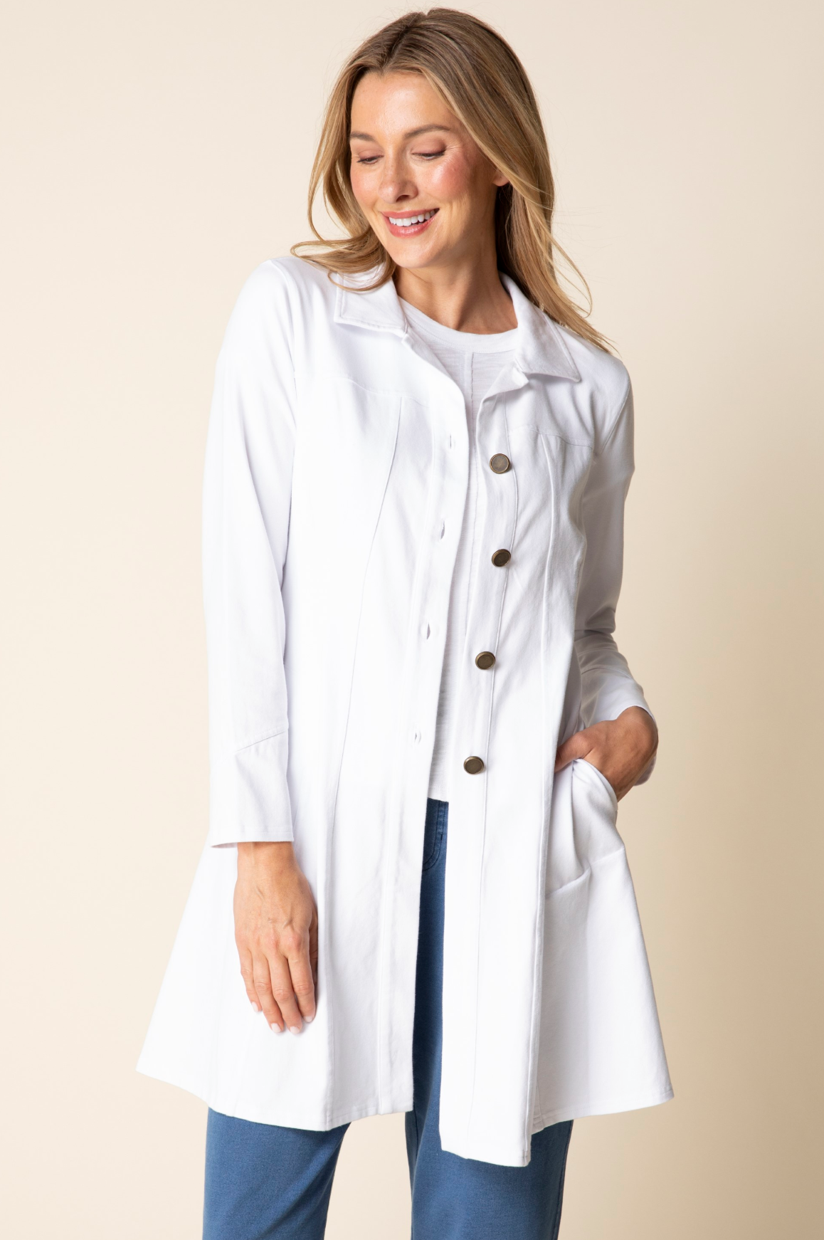 Habitat Stonewash Cotton Knit London Jacket - 31523 - WHITE