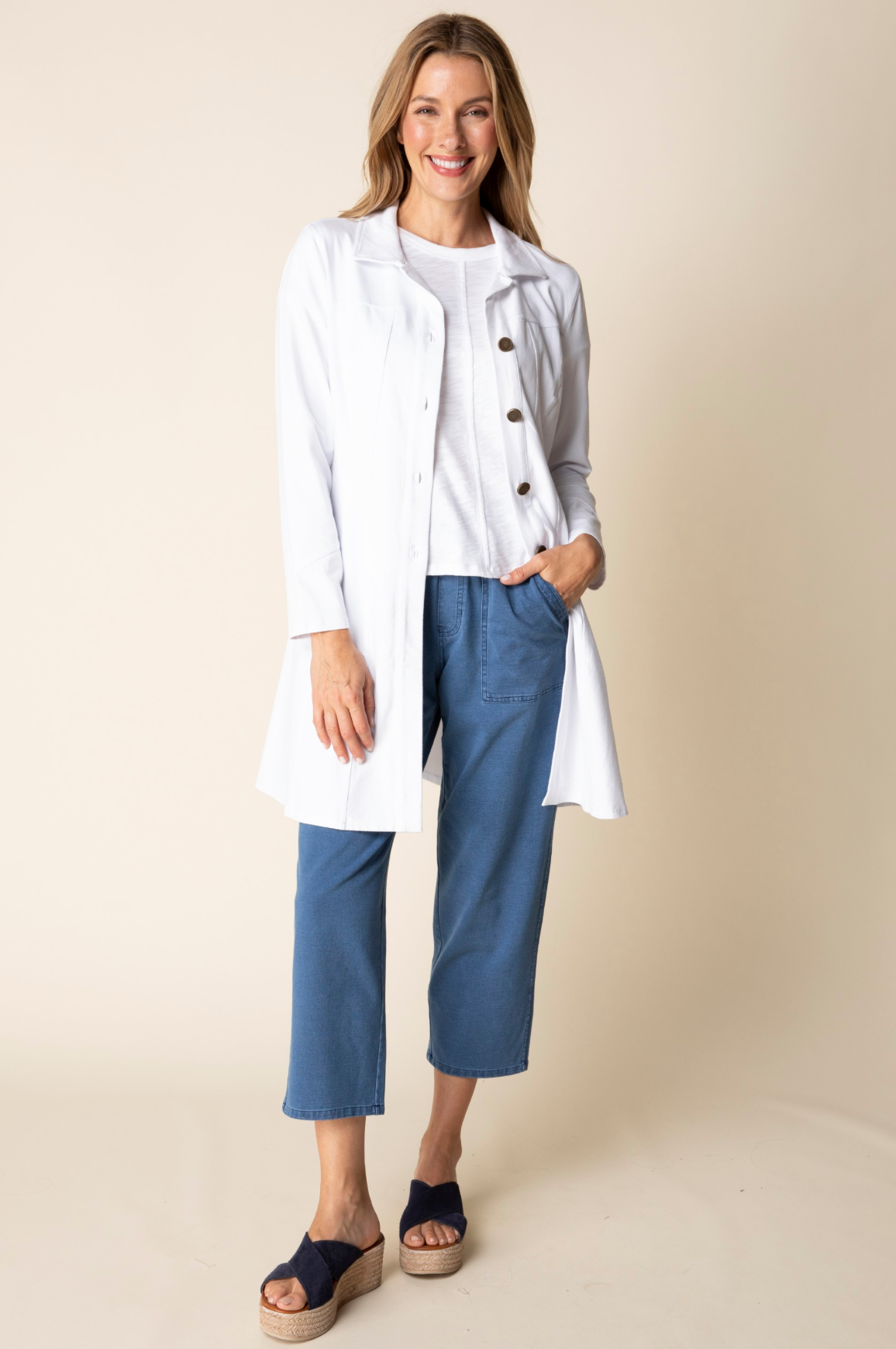 Habitat Stonewash Cotton Knit London Jacket - 31523 - WHITE