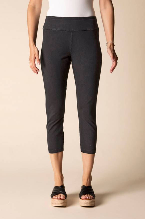 Habitat Stonewash Cotton Knit Crop Pant - 31565 - BLACK