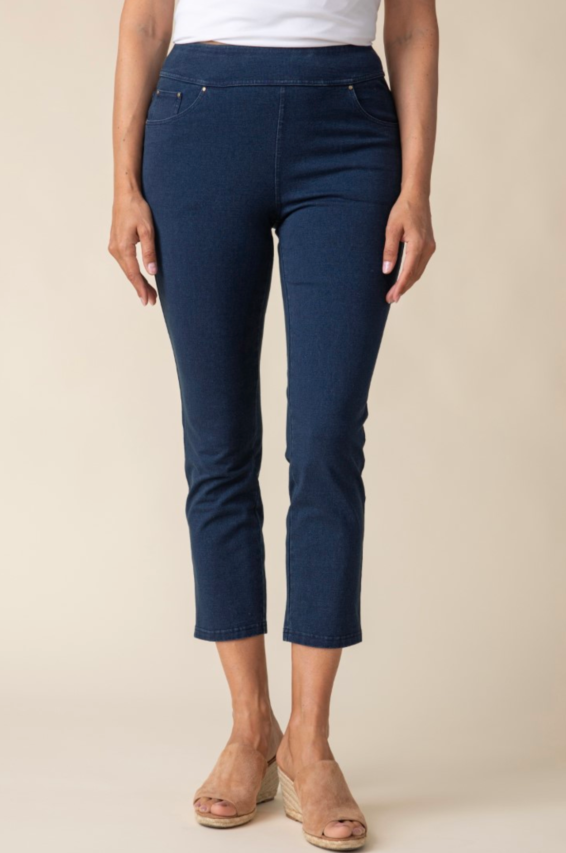 Habitat Stonewash Cotton Knit Capri Jean - 31569 - DENIM
