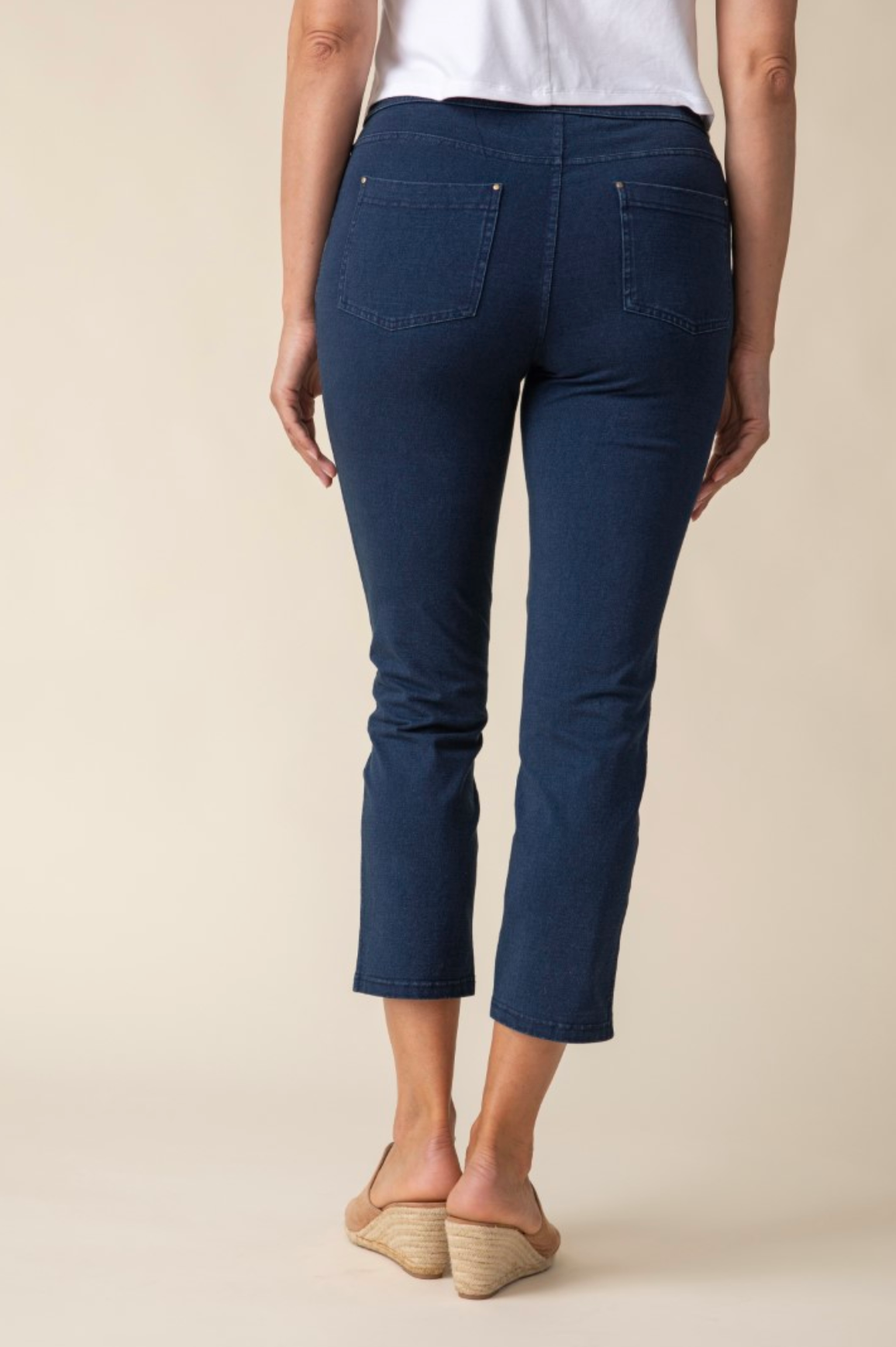 Habitat Stonewash Cotton Knit Capri Jean - 31569 - DENIM