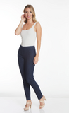 Slimsation DENIM LONG/Narrow Women's Wide Band Pull-On Straight Leg Pant With Tummy Control (M2604P)- DENIM