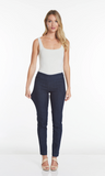 Slimsation DENIM LONG/Narrow Women's Wide Band Pull-On Straight Leg Pant With Tummy Control (M2604P)- DENIM
