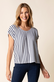 Habitat Earn Your Stripes Fine Line Tee - 22403 - NAVY