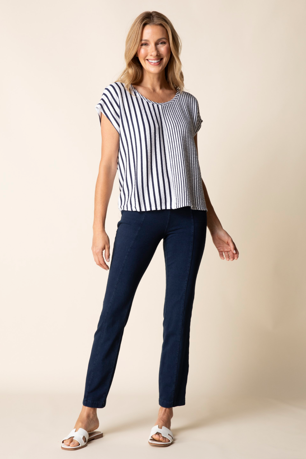 Habitat Earn Your Stripes Fine Line Tee - 22403 - NAVY