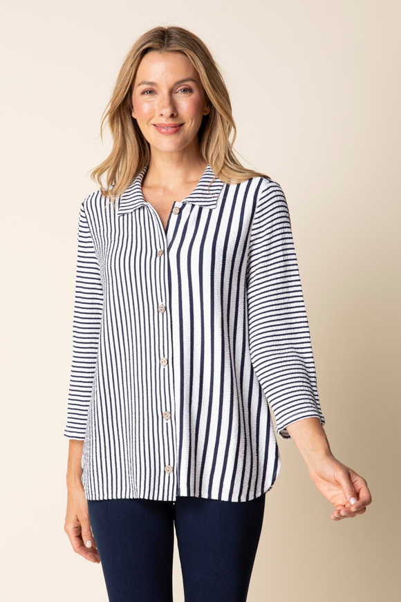 Habitat Earn Your Stripes Next In Line Shirt - 22404 - NAVY