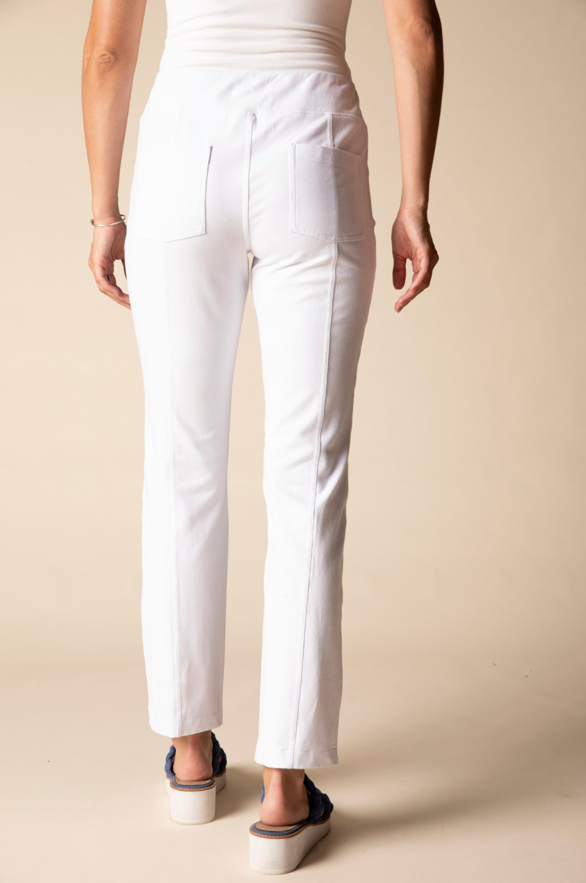Habitat Stonewash Cotton Knit Seam Pocket Pant - 31561 - WHITE