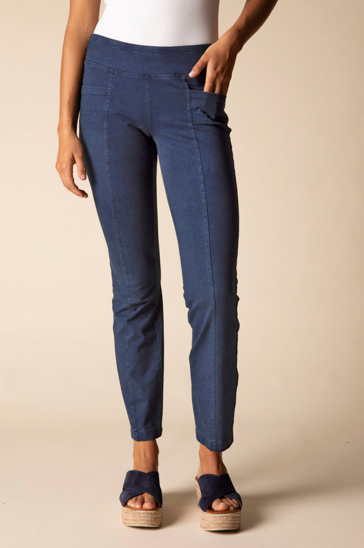 Habitat Stonewash Cotton Knit Seam Pocket Pant - 31561 - DENIM