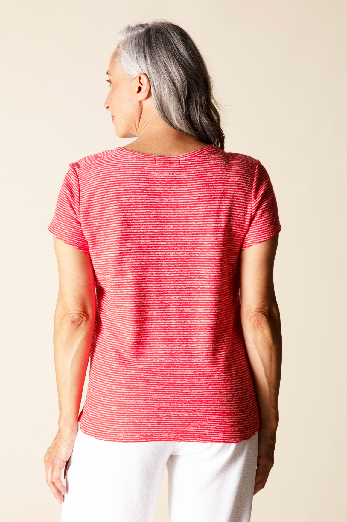 Habitat Pasadena Knit Stripe Pasadena Tee - 21539 - TOMATO