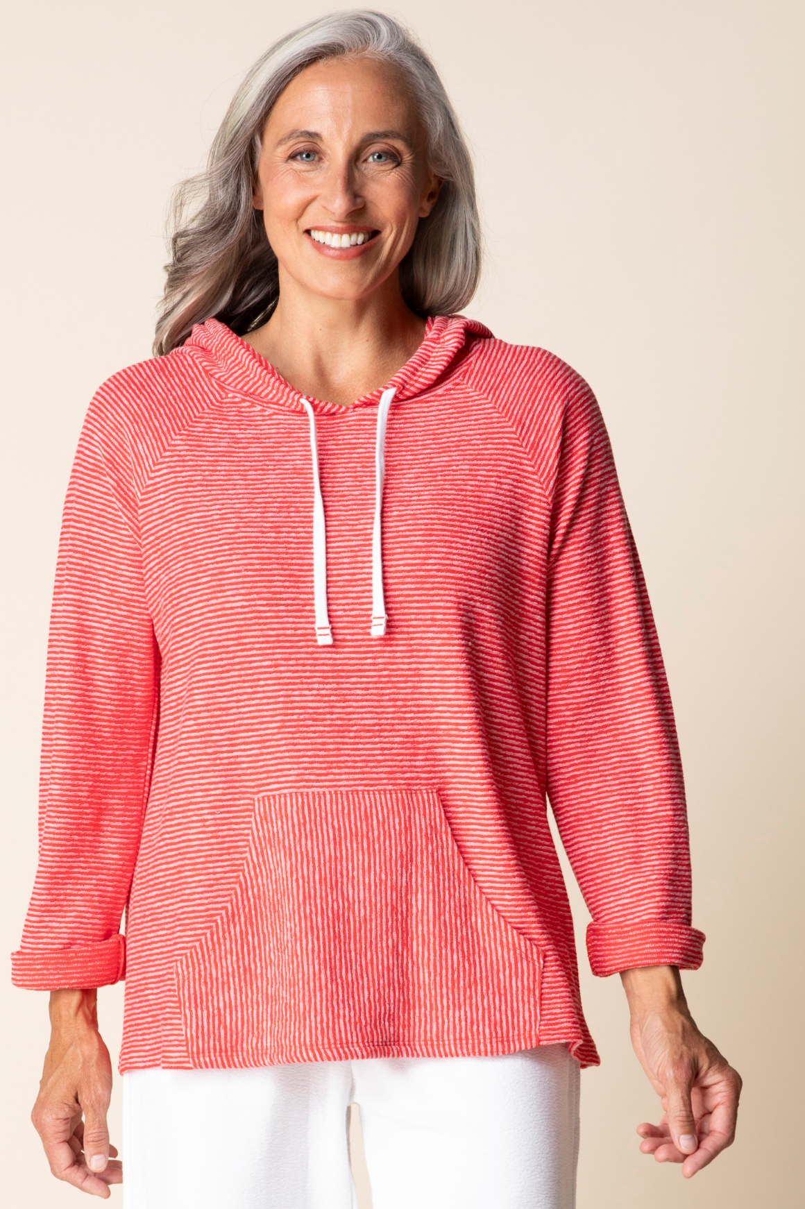 Habitat Pasadena Knit Stripe Sunrise Pullover - 21500 - TOMATO