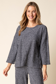 Habitat Pasadena Knit Stripe Pacific Seamed Top - 21537 - BLACK