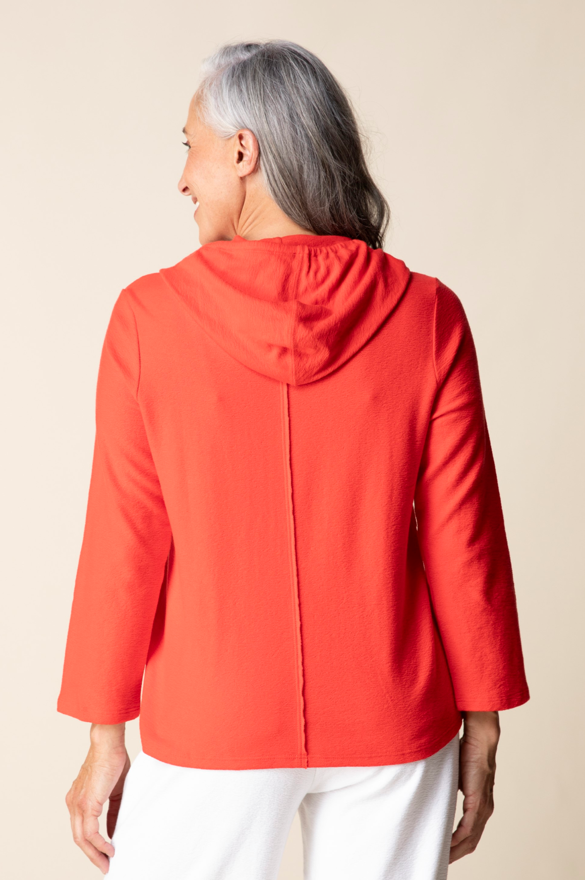 Habitat Pasadena Knit Solid Canyon Hoodie - 20512 - TOMATO