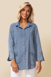 Habitat Perfect Travel Shirts Zip Sleeve Shirt - 15522 - LIGHT DENIM