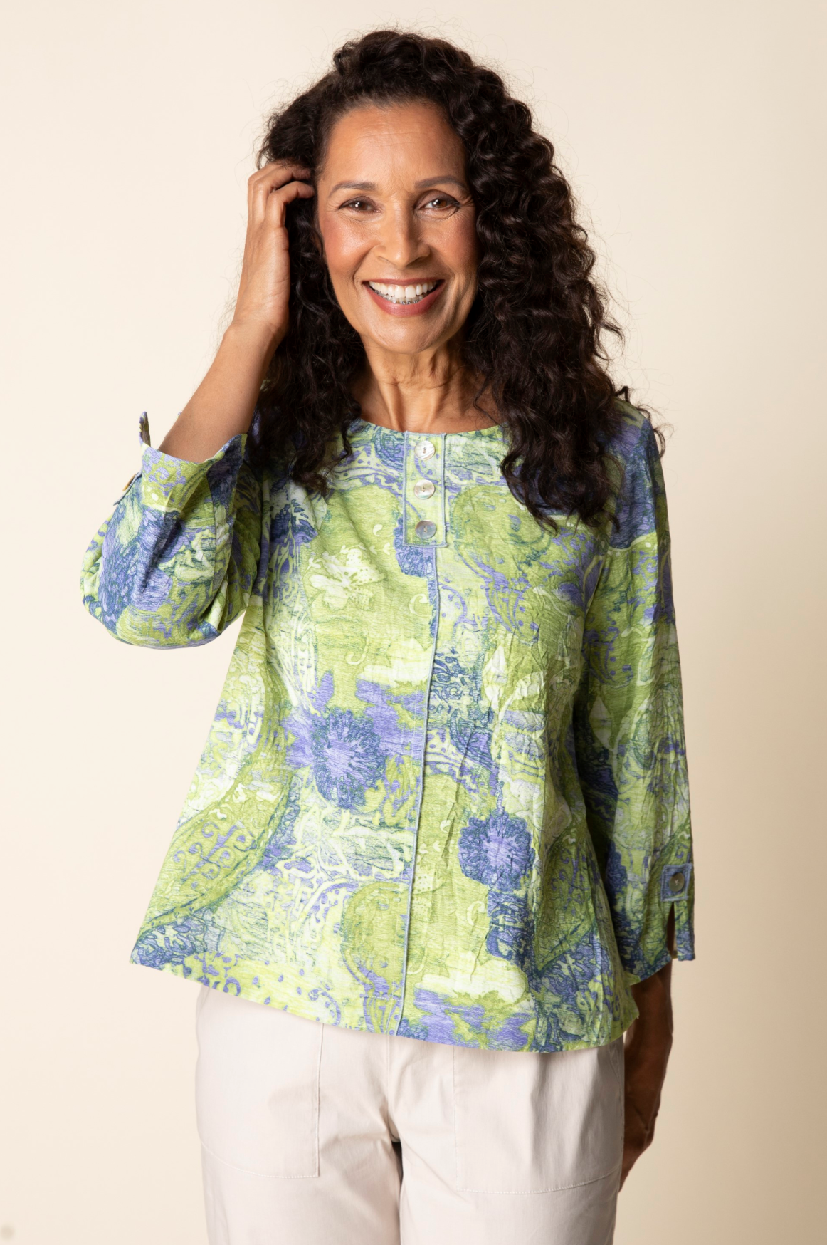 Habitat Destination Unknown Medley Pleat Back Pullover - 34932 - ALOE