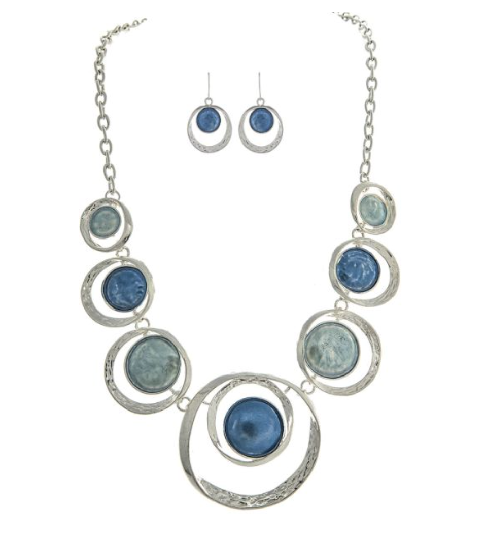 RAIN Silver Blue Dot Earring