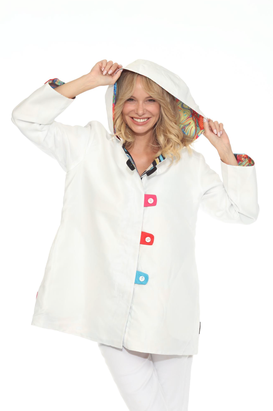 Oopera Raincoat - WHITE Multi J3202RW-2