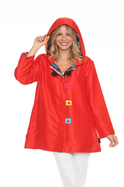 Oopera Reversible Raincoat - Paisley RED Multi - J3202RW-3