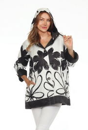 Oopera Raincoat - BLACK FLOWER - J1239RW-1