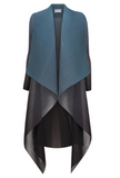 Alquema Long Collare Coat - STEEL BLUE TO GRAPHITE