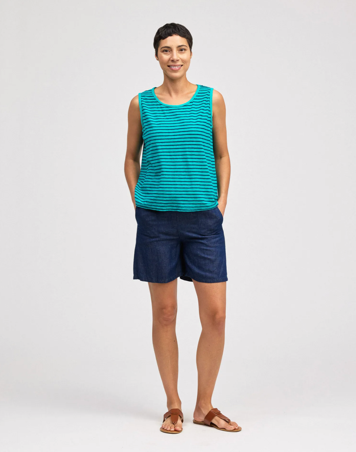 CUT LOOSE Navy Stripe Sleeveless Top - 5475253