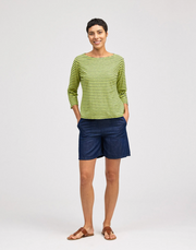 CUT LOOSE Navy Stripe 3/4 Sleeve Boatneck Top - 5475060