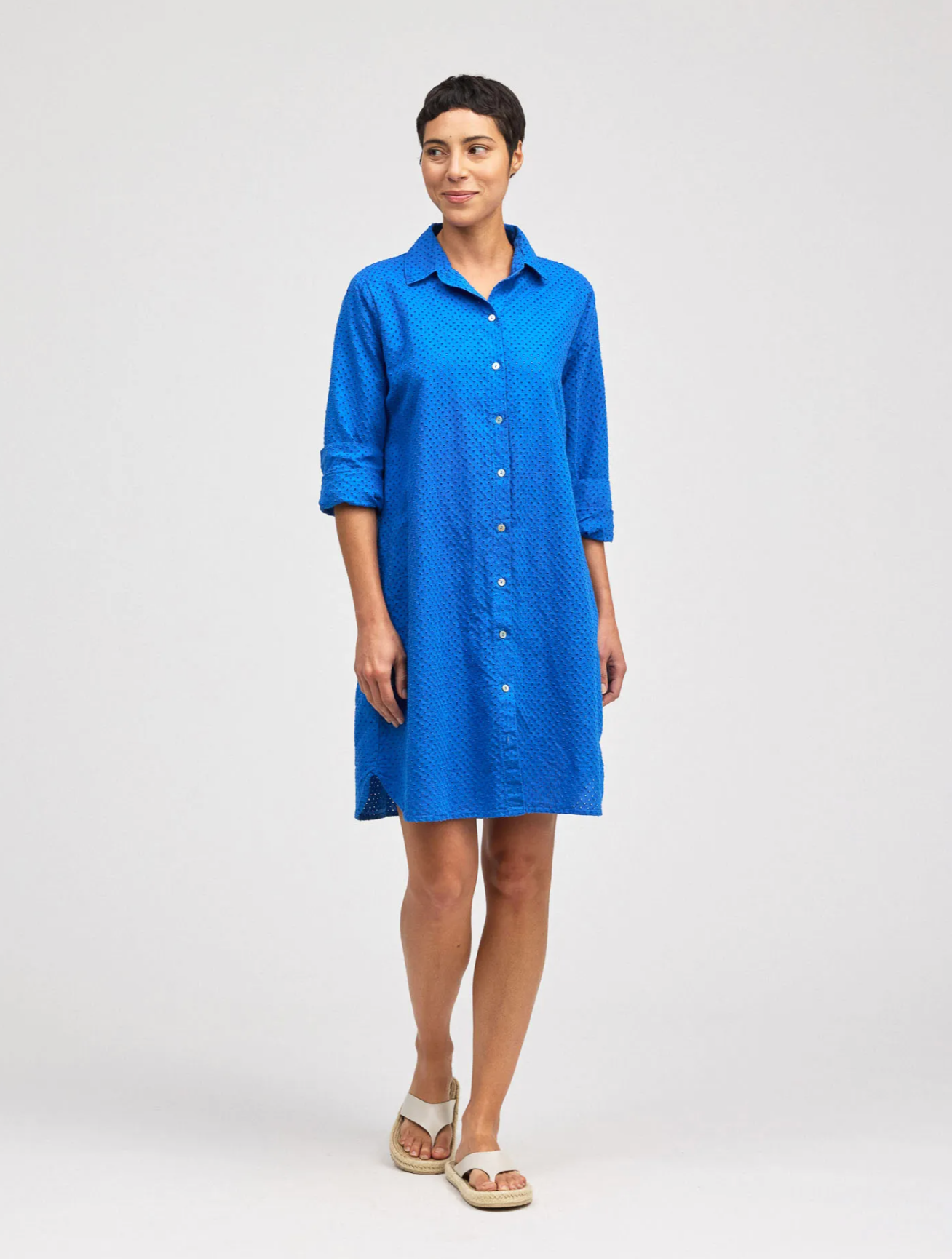 CUT LOOSE Pinhole Shirt Dress - 5931707
