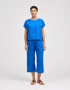 CUT LOOSE Hanky Linen S/L High Low Top - 4206182