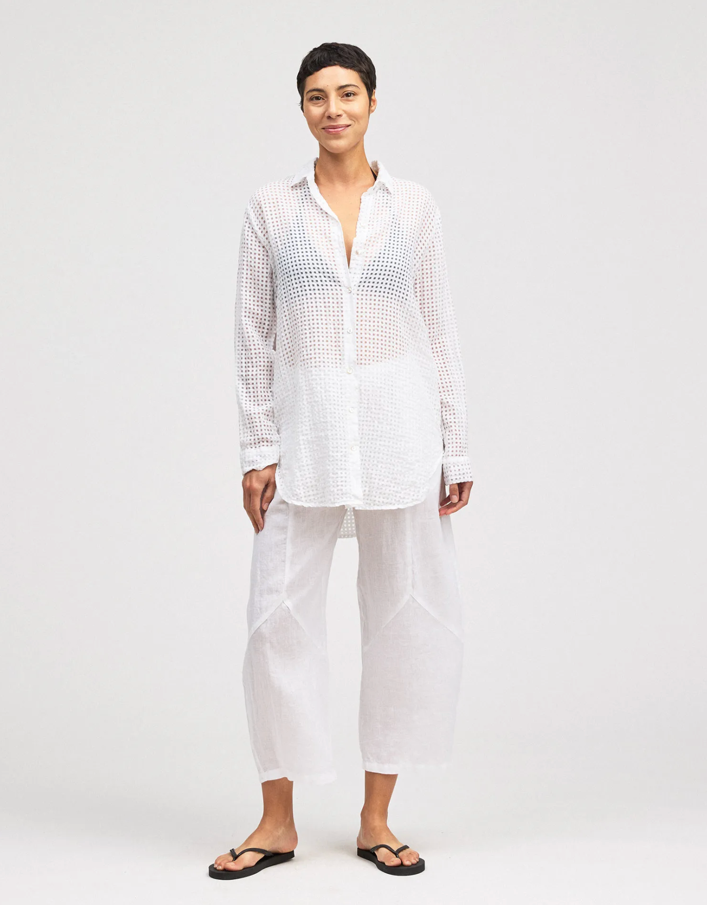 CUT LOOSE Hanky Linen Barrel Crop Pant - 4202431