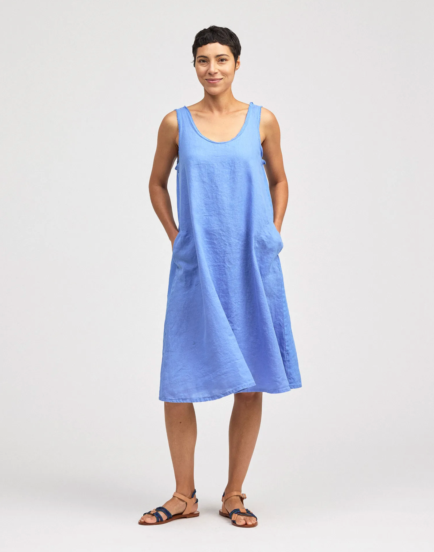 CUT LOOSE Hanky Linen Aline Tank Dress - 4200511