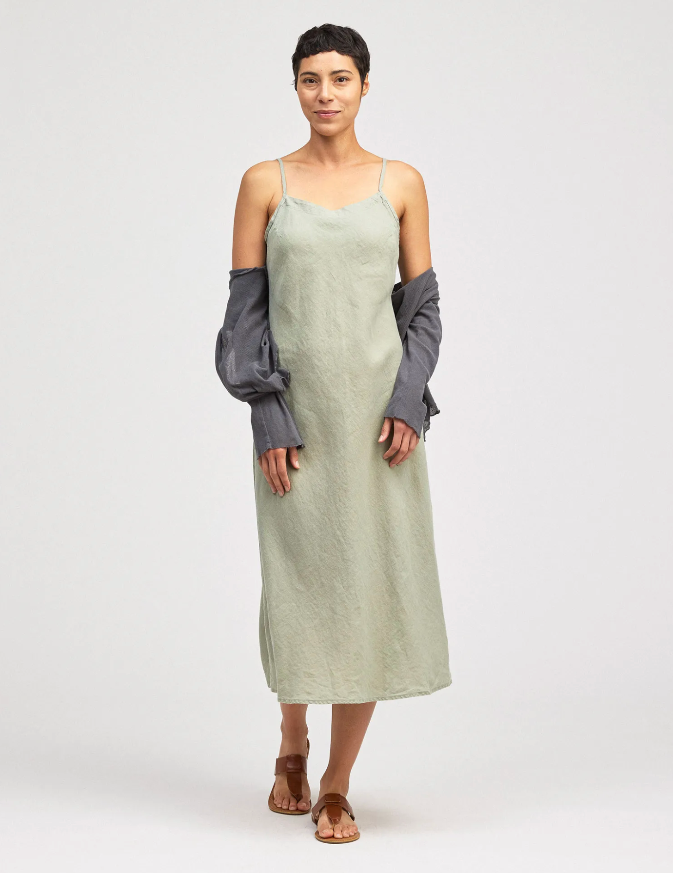 CUT LOOSE Hanky Linen Bias Cami Dress - 4200779