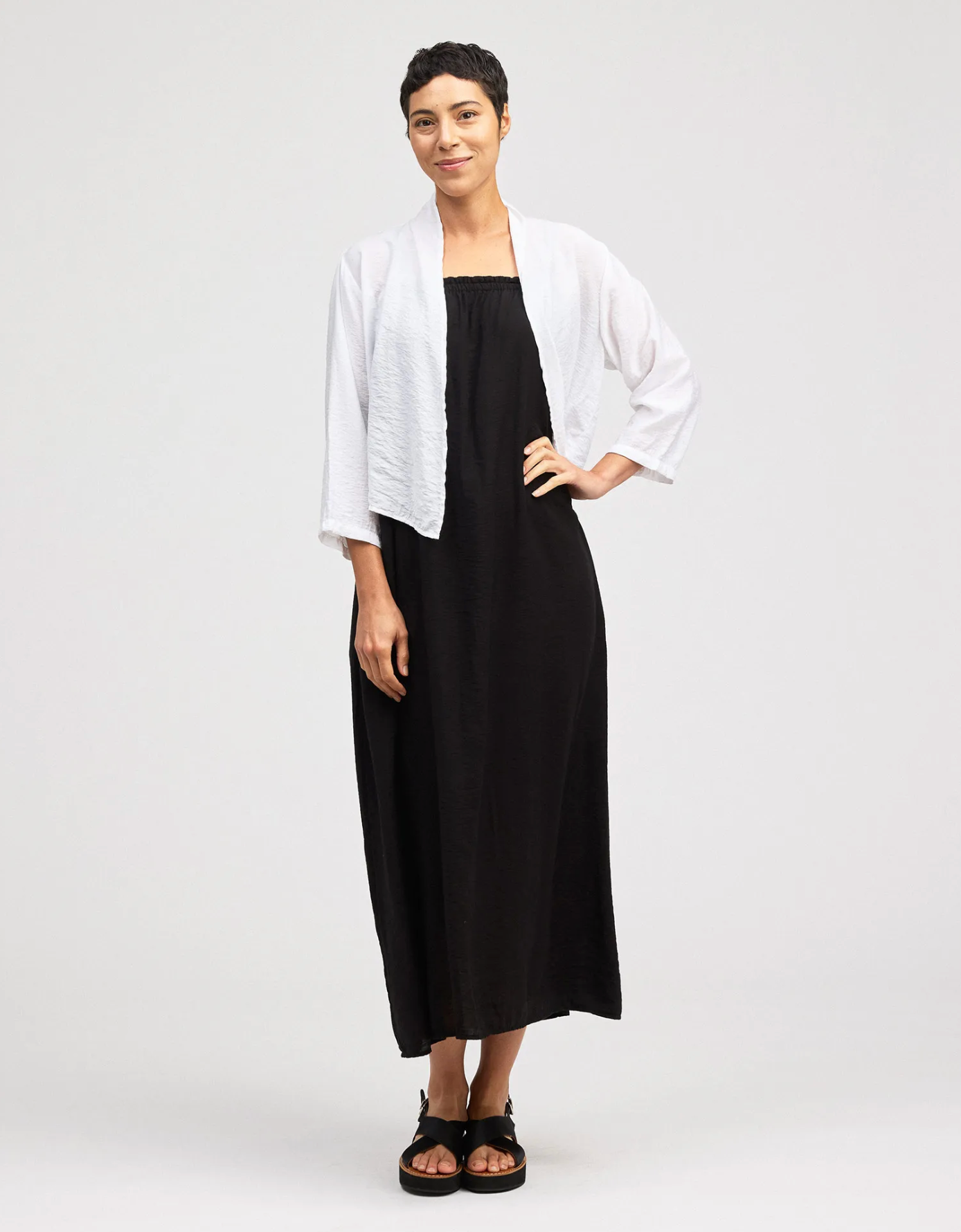 CUT LOOSE Rayon Parachute Crop Cardigan - 6217388