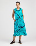 CUT LOOSE Black/Blue Swirl Cowl Neck Maxi Dress - 6520329