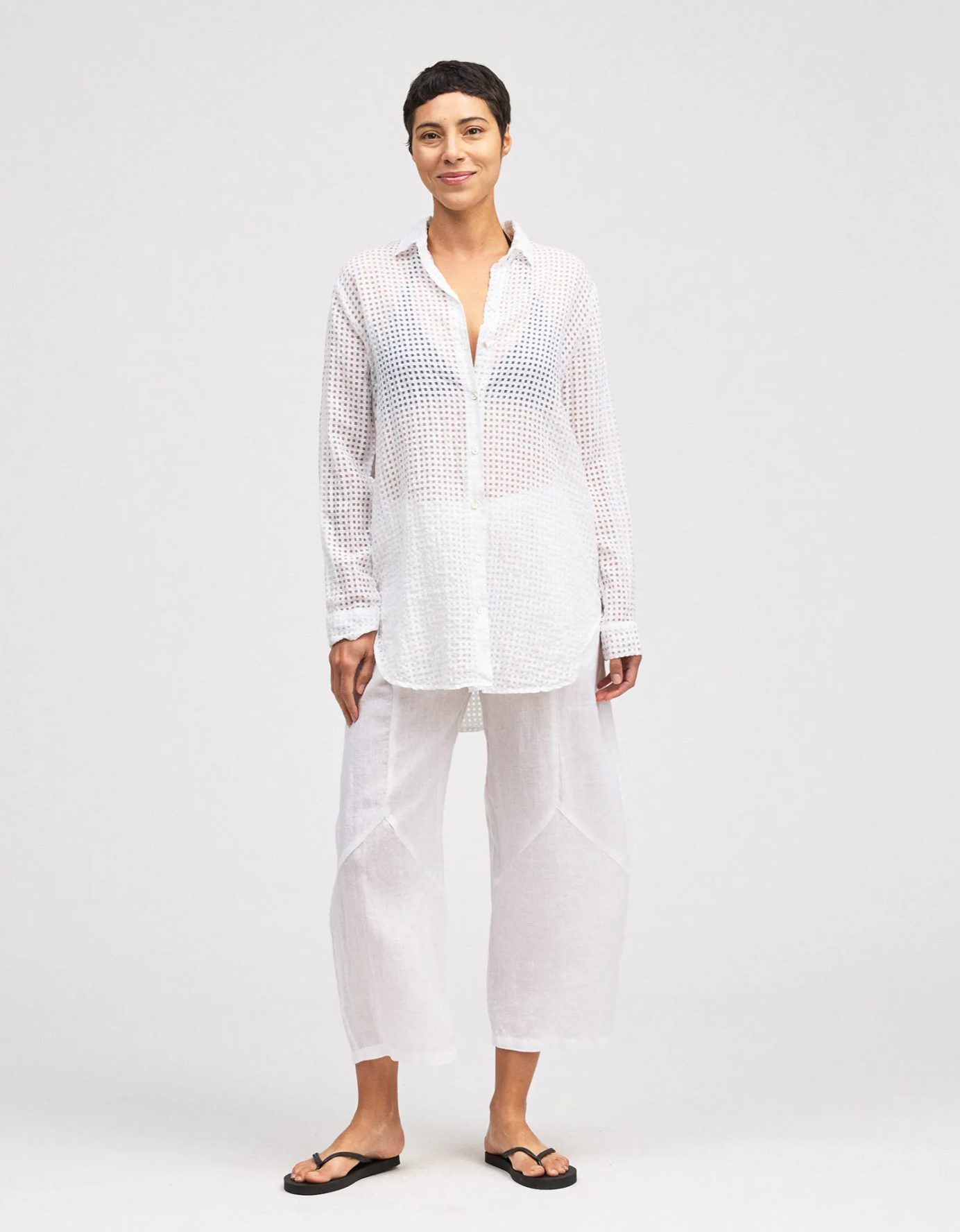 CUT LOOSE Check Burnout Aline Shirt - 6456805