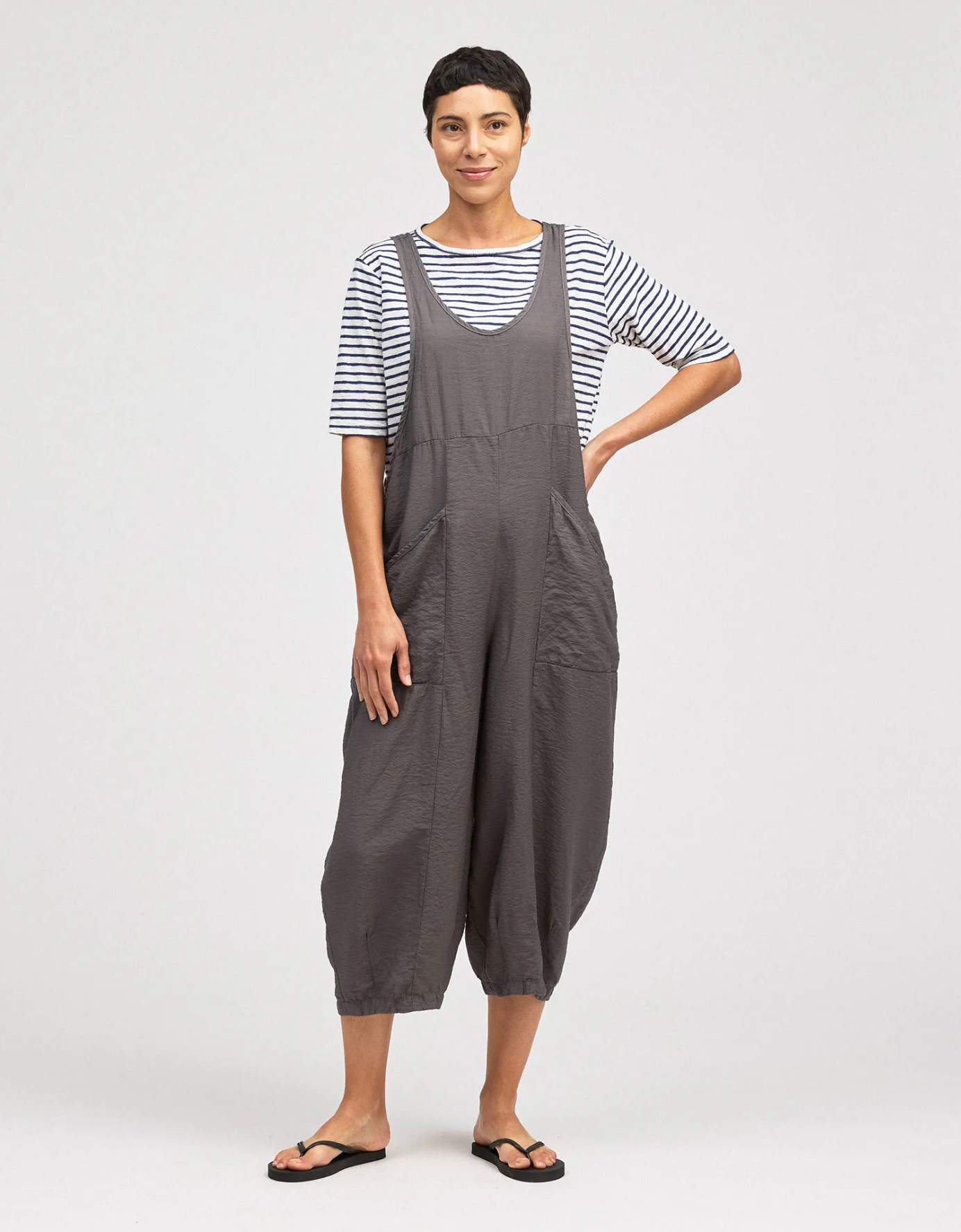 CUT LOOSE Rayon Parachute Racerback Overalls - 6212935