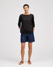 CUT LOOSE Linen Combo 3/4 Sleeve Tee - 5707816