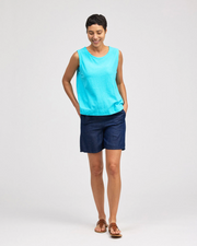 CUT LOOSE Linen Cotton Jersey Shell with Wide Facing - 5015331
