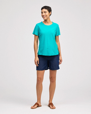 CUT LOOSE Linen Cotton Jersey Short Sleeve Crop Top - 5016436