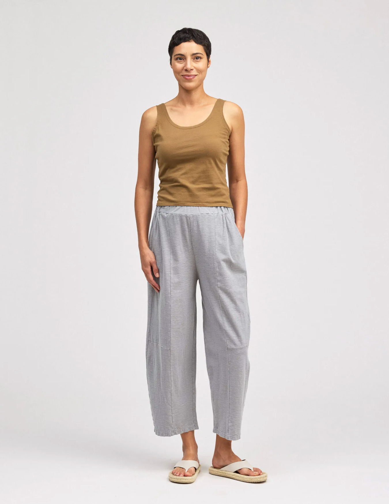 CUT LOOSE Linen Cotton Jersey Horseshoe Pant - 5012933