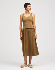 CUT LOOSE Linen Cotton Jersey Asymmetrical Skirt - 5019528