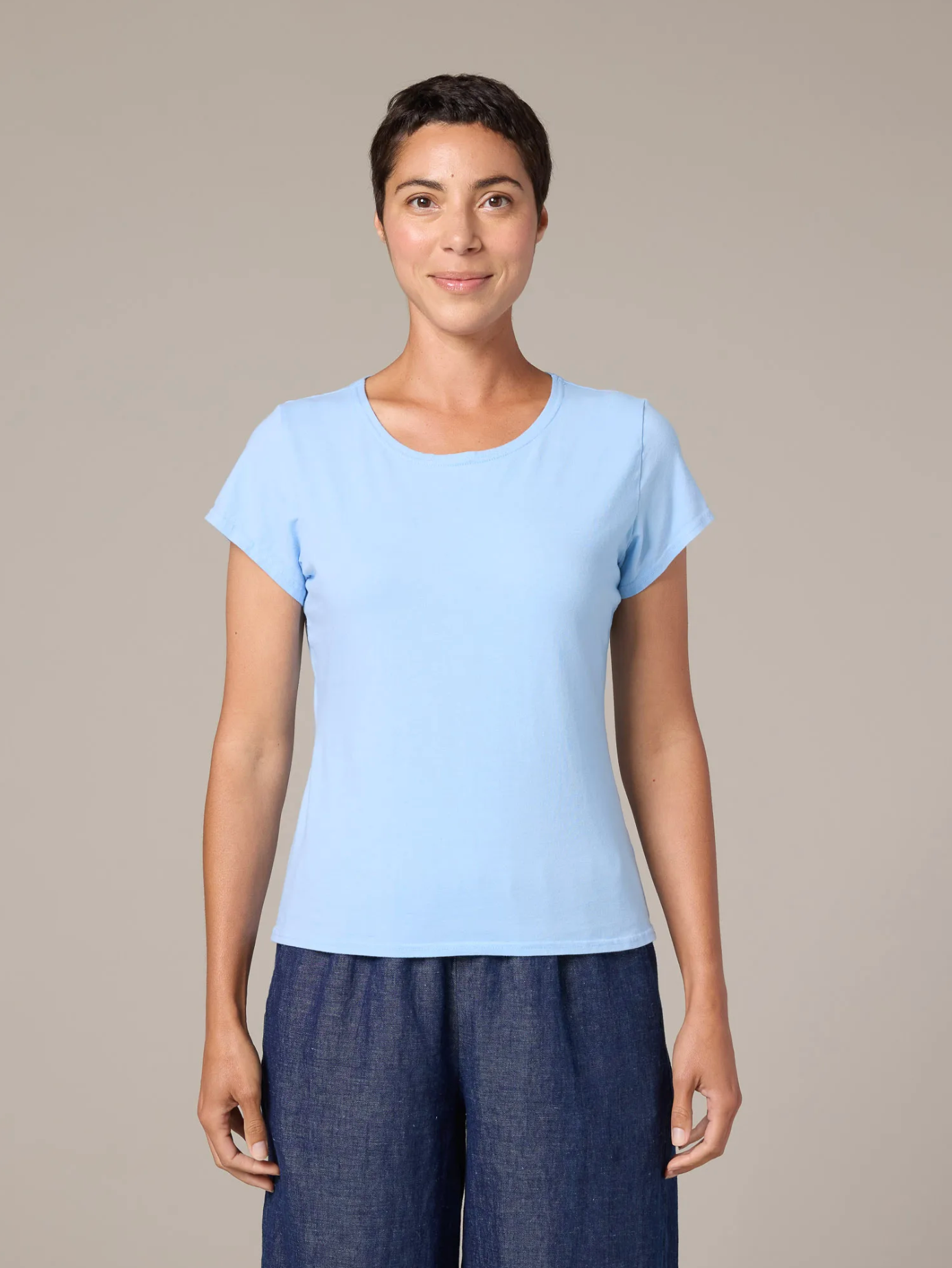 CUT LOOSE Light Lycra Jersey Short Sleeve Fitted Tee - 2015086